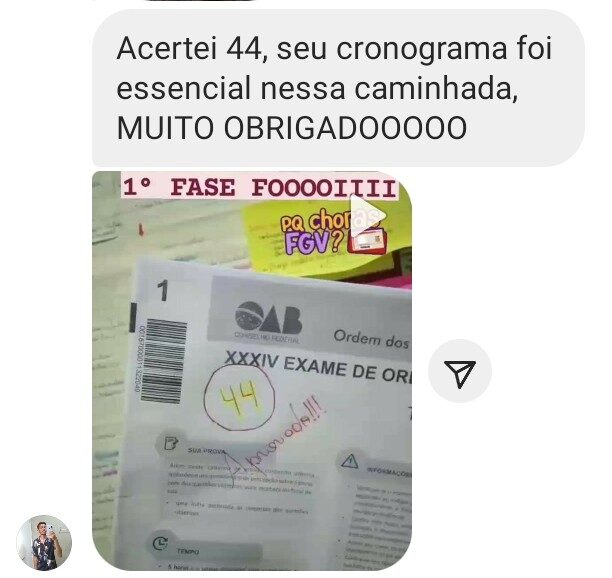 Depoimento de aluno aprovado no Exame de Ordem com o Plano Rota 40 OAB
