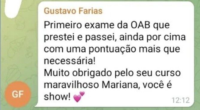Depoimento de aluno aprovado no Exame de Ordem com o Plano Rota 40 OAB